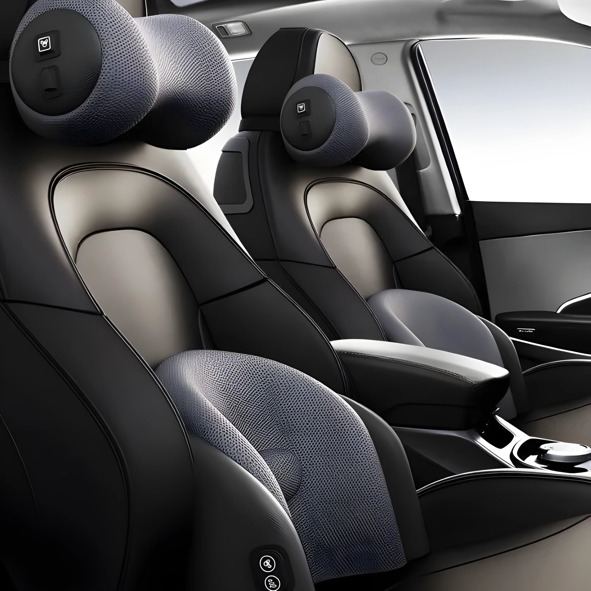 Car seat electric massage cushion in memory cotton with headrest and lumbar support options