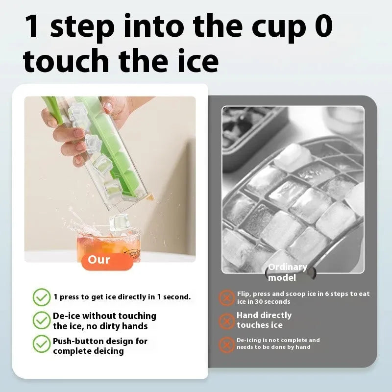 Food grade plastic ice tray with one-press release system and storage box in Maldives blue colour