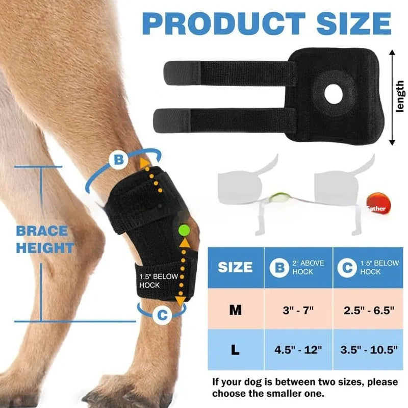 Black polyester pet leg guard for joint rehabilitation in three sizes