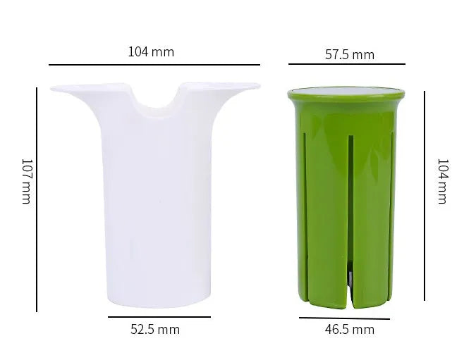 White kitchen vegetable and fruit slicer with multiple stainless steel blades.