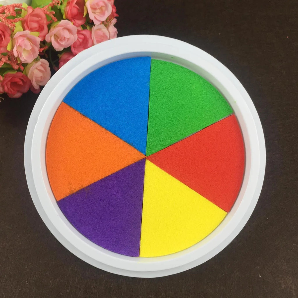 16cm children's fingerprint inkpad with plastic cover and guide picture book for washable painting