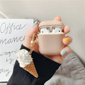 Cylinder Ice Cream design silicone case for Apple AirPods 2 wireless Bluetooth headset.