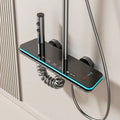 Aluminium digital display shower set with temperature control in white or grey finish