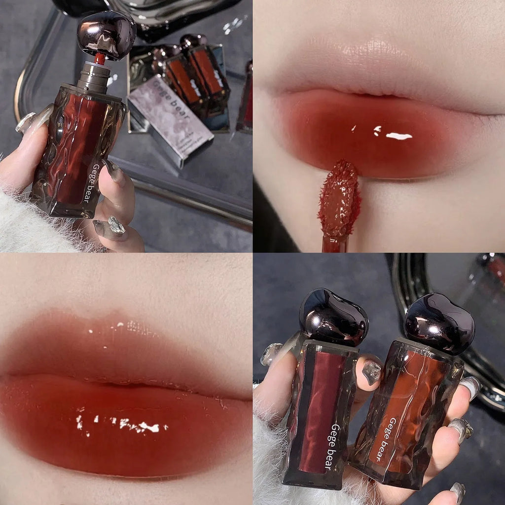 Glacier Lava Lip Lacquer lip gloss with water-light mirror finish in one of seven available colour shades