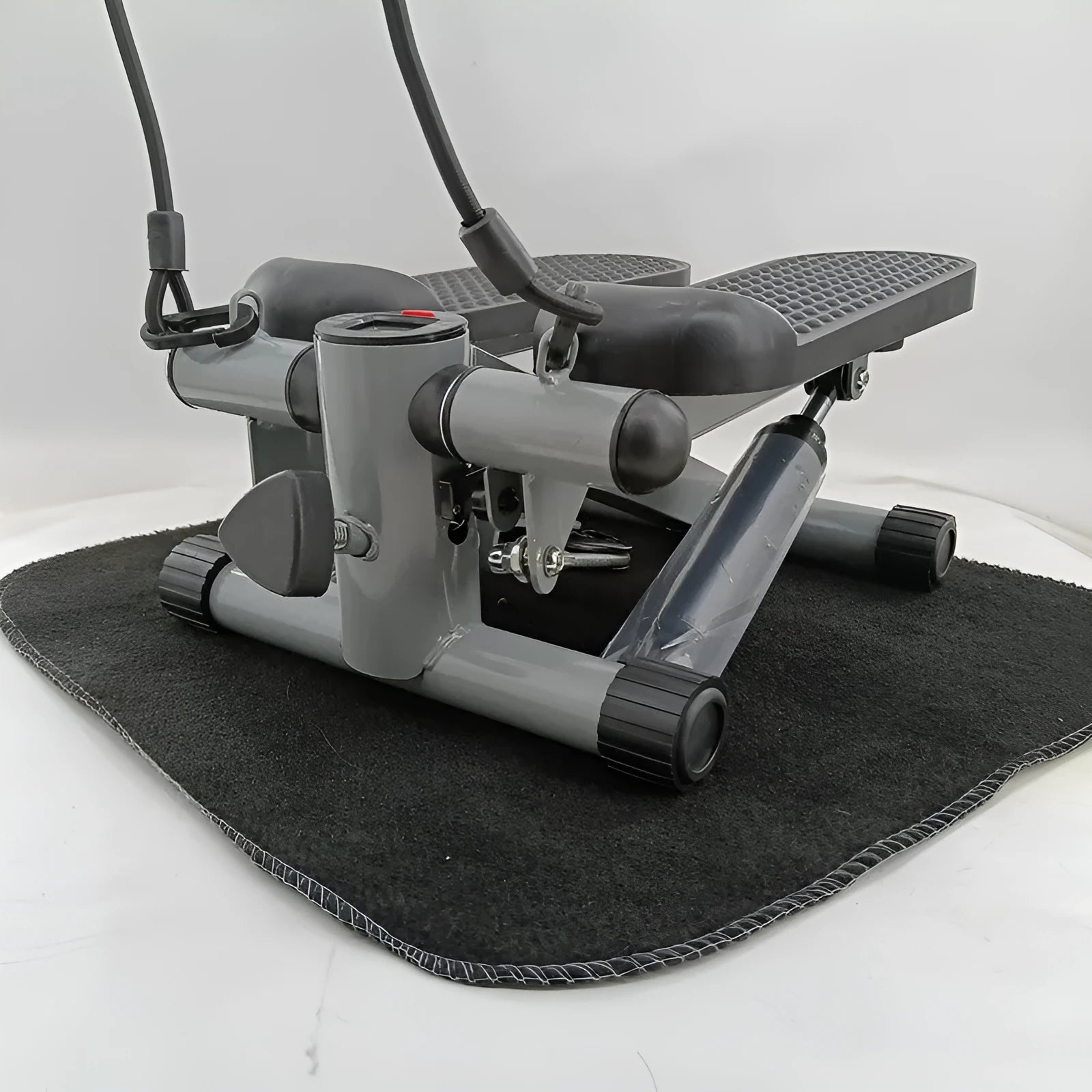 Silver grey household mini treadmill with hydraulic resistance and pedal machine for waist slimming
