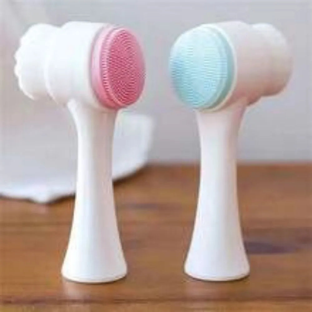 Blue pet paw brush with soft nylon bristles for gentle dog and cat grooming