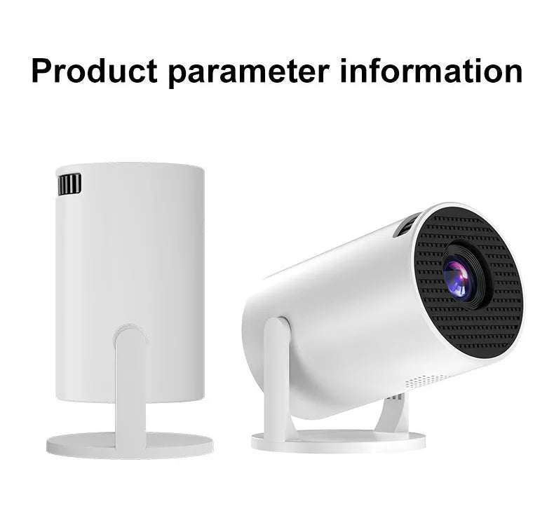 White mini wireless portable HD projector with 1080p resolution for home use