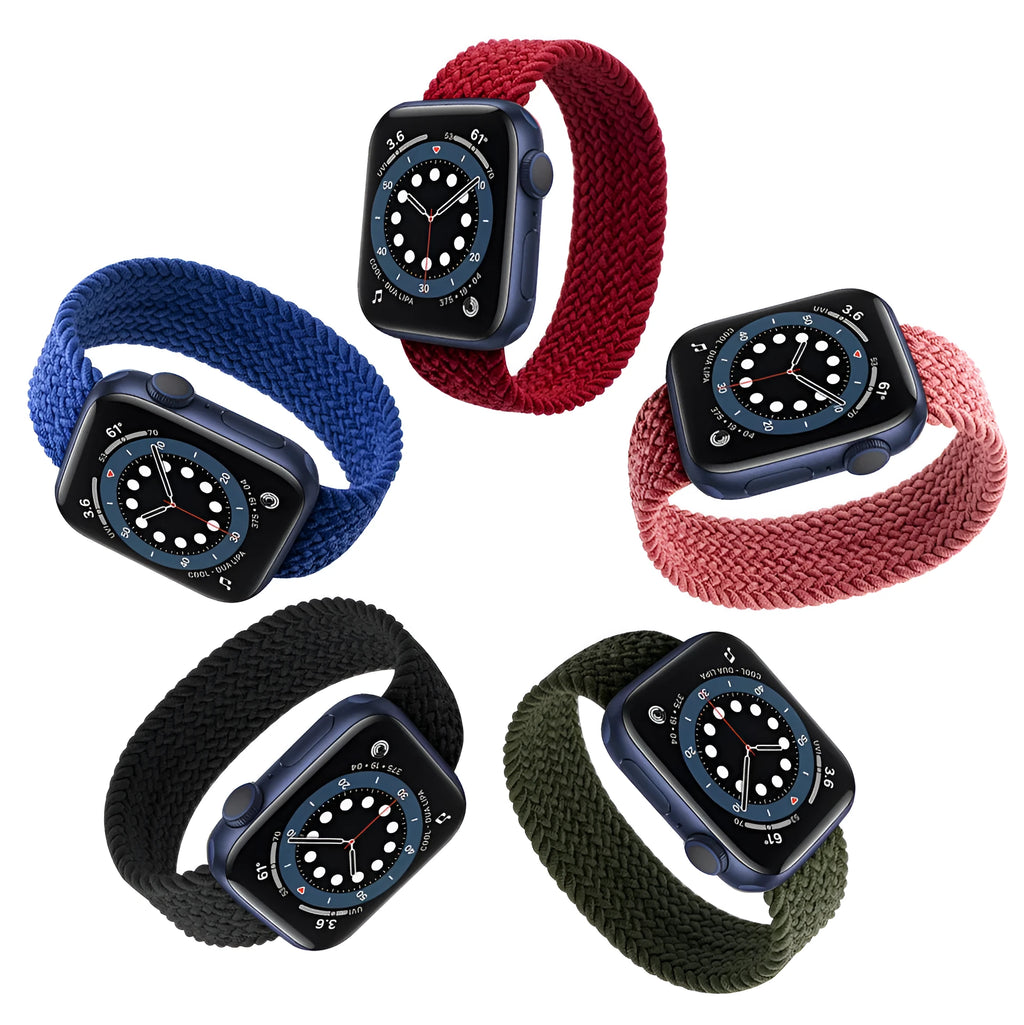Apple Watch compatible nylon strap with plastic head in five colours including army green