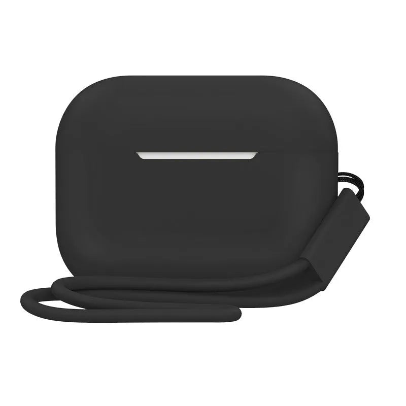AirPods Pro 2 silicone protective case with lanyard in various solid colours showing precise fit and dimensions