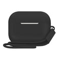 AirPods Pro 2 silicone protective case with lanyard in various solid colours showing precise fit and dimensions