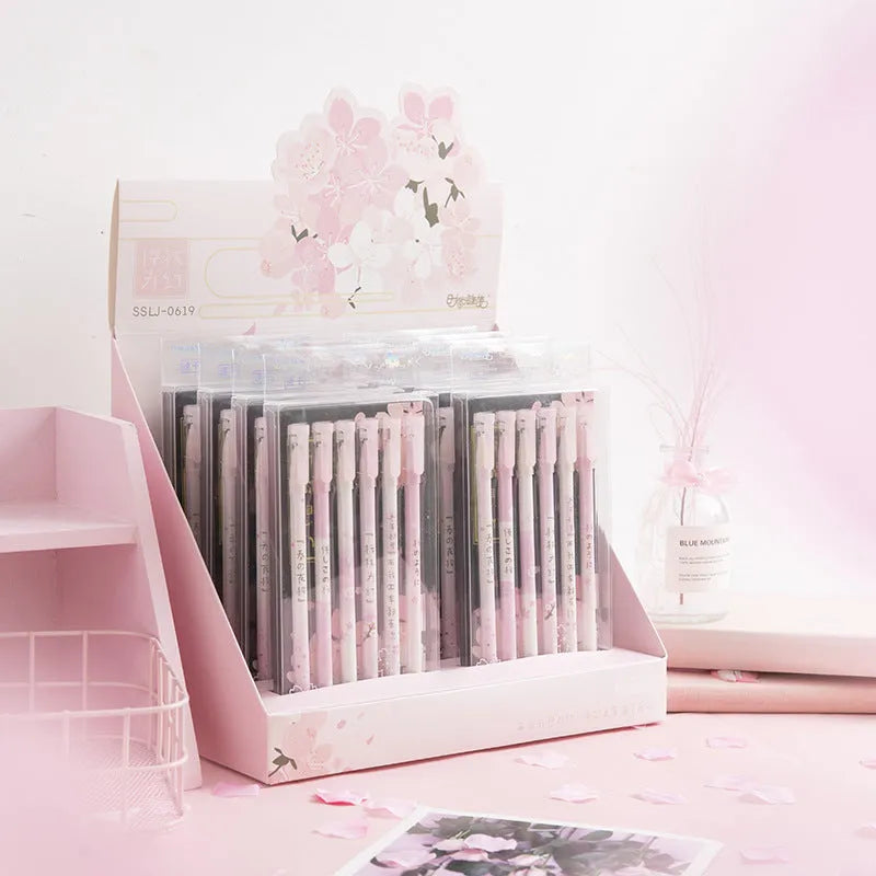 Sakura black gel pen six-piece set with 0.5mm needle-tube refills