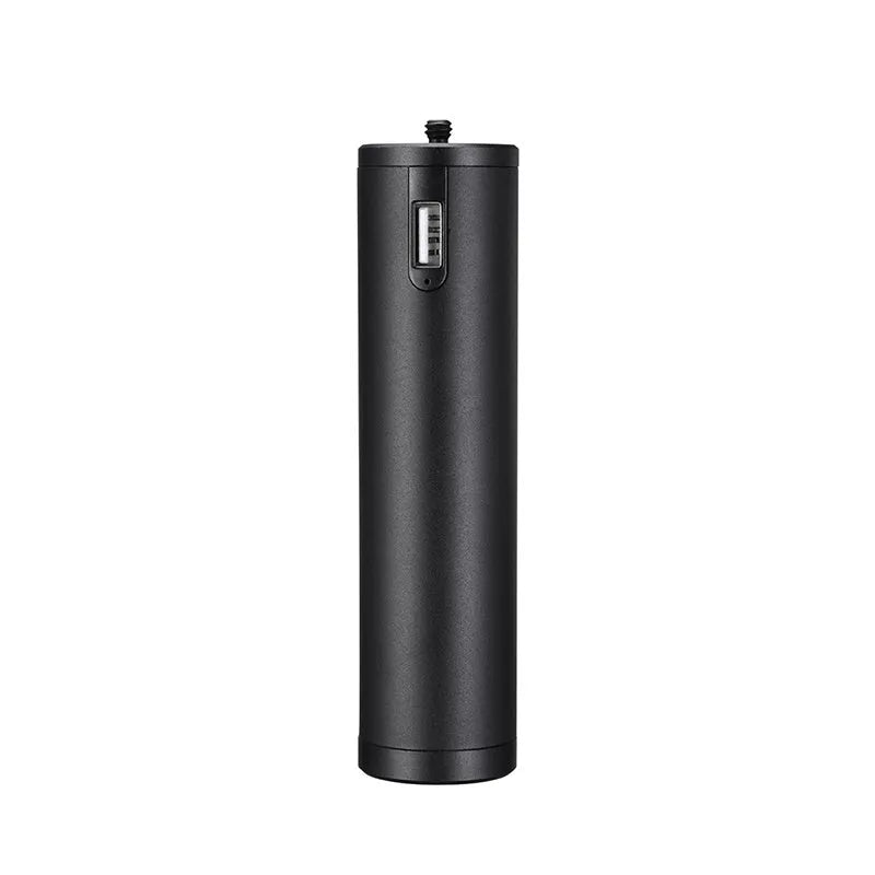 Black aluminium alloy handheld power bank with 6800mAh capacity shown from the side.