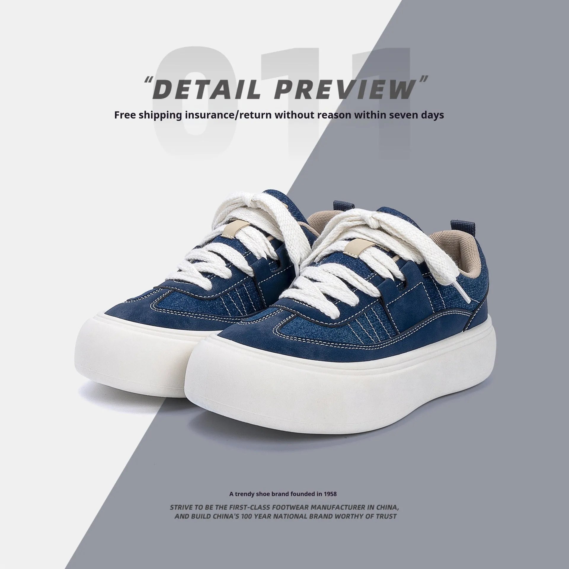 Men's black canvas platform sneakers with lace-up front and 3-5cm raised sole
