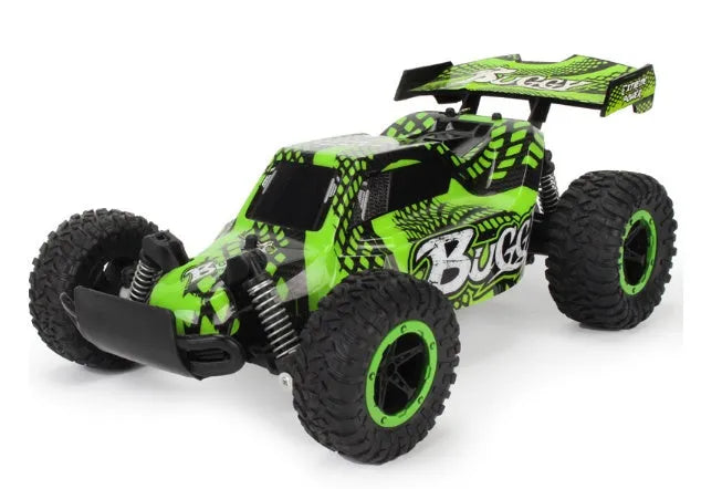 Blue and yellow 1:18 scale remote control off-road car with 2.4Ghz transmitter