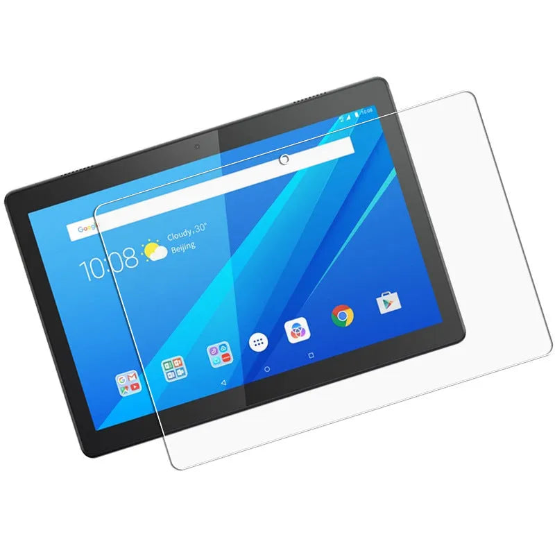 White tempered glass screen protector for Lenovo Tab E10 tablet with anti-fingerprint coating