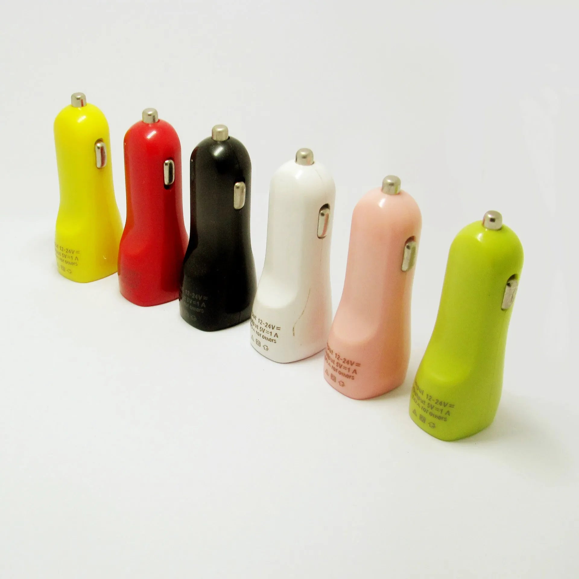 Duckbill dual USB car charger with blue LED indicator light for smartphone charging