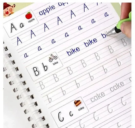 Hard cover reusable magic practice writing book with pen and refills for calligraphy and painting exercises