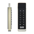 64GB metal USB 3.0 flash drive with fingerprint sensor and digital button encryption