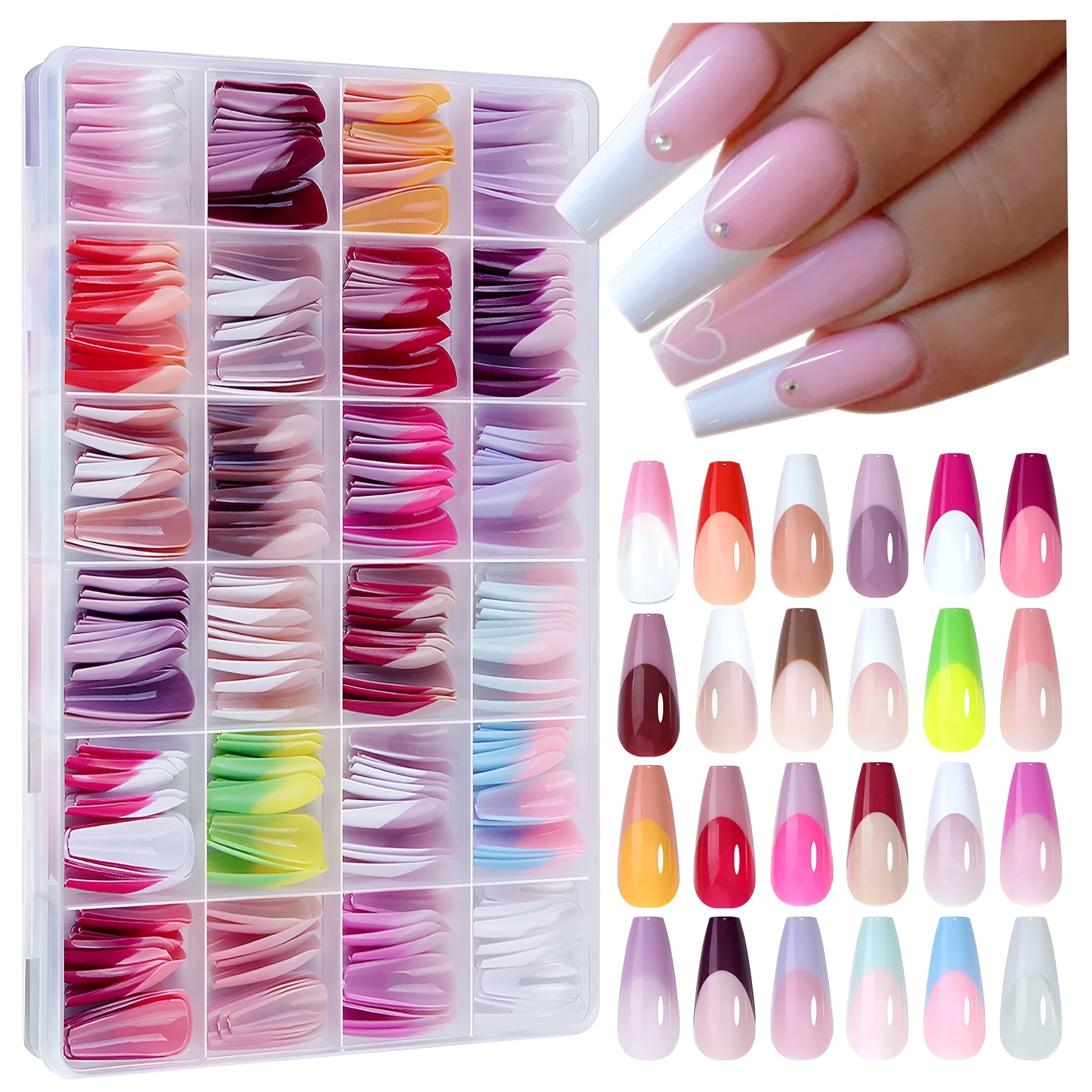 288 French wear armour style nail stickers with seamless removable ultra-thin design