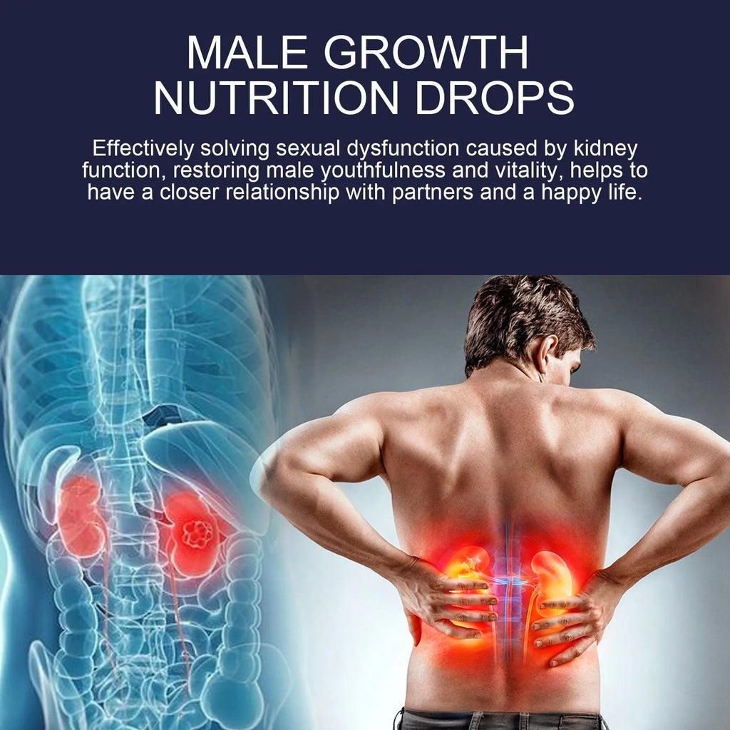 30ml bottle of male body nutrition drops for universal skin type application in body care routines