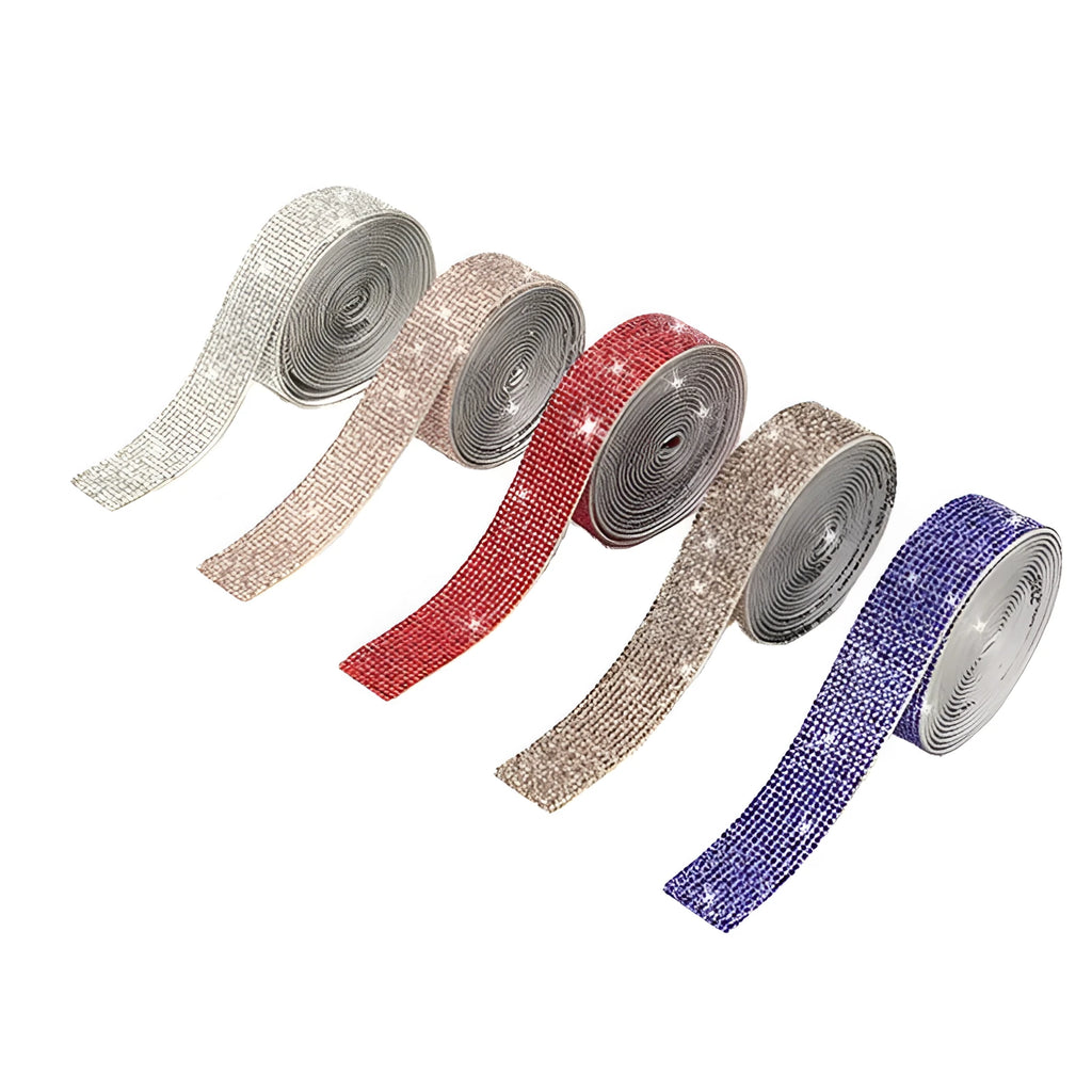 Self-adhesive water drill strip for clothing decoration in white and AB colour