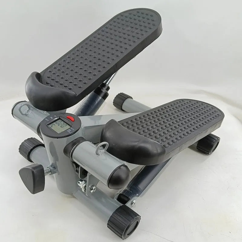 Silver grey household mini treadmill with hydraulic resistance and pedal machine for waist slimming