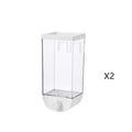 White transparent wall mounted food storage container with easy press lid
