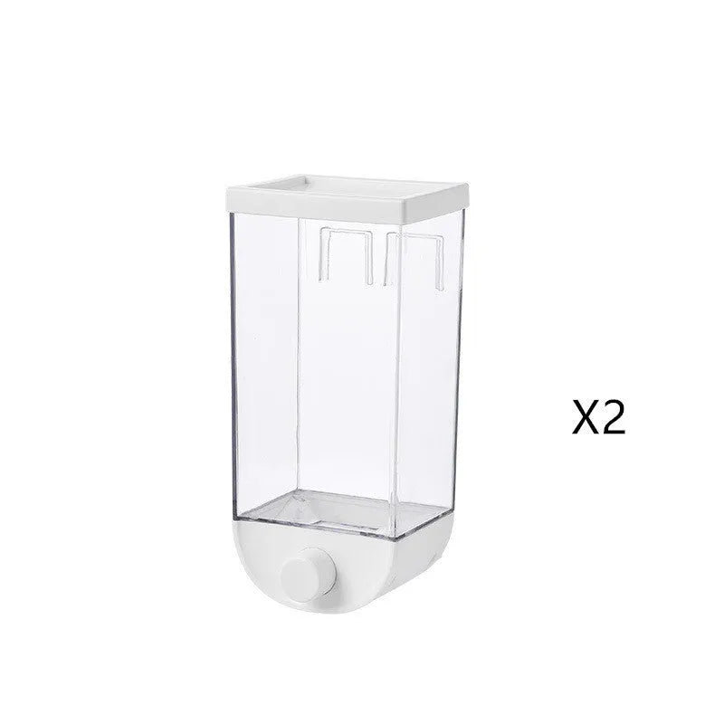 White transparent wall mounted food storage container with easy press lid