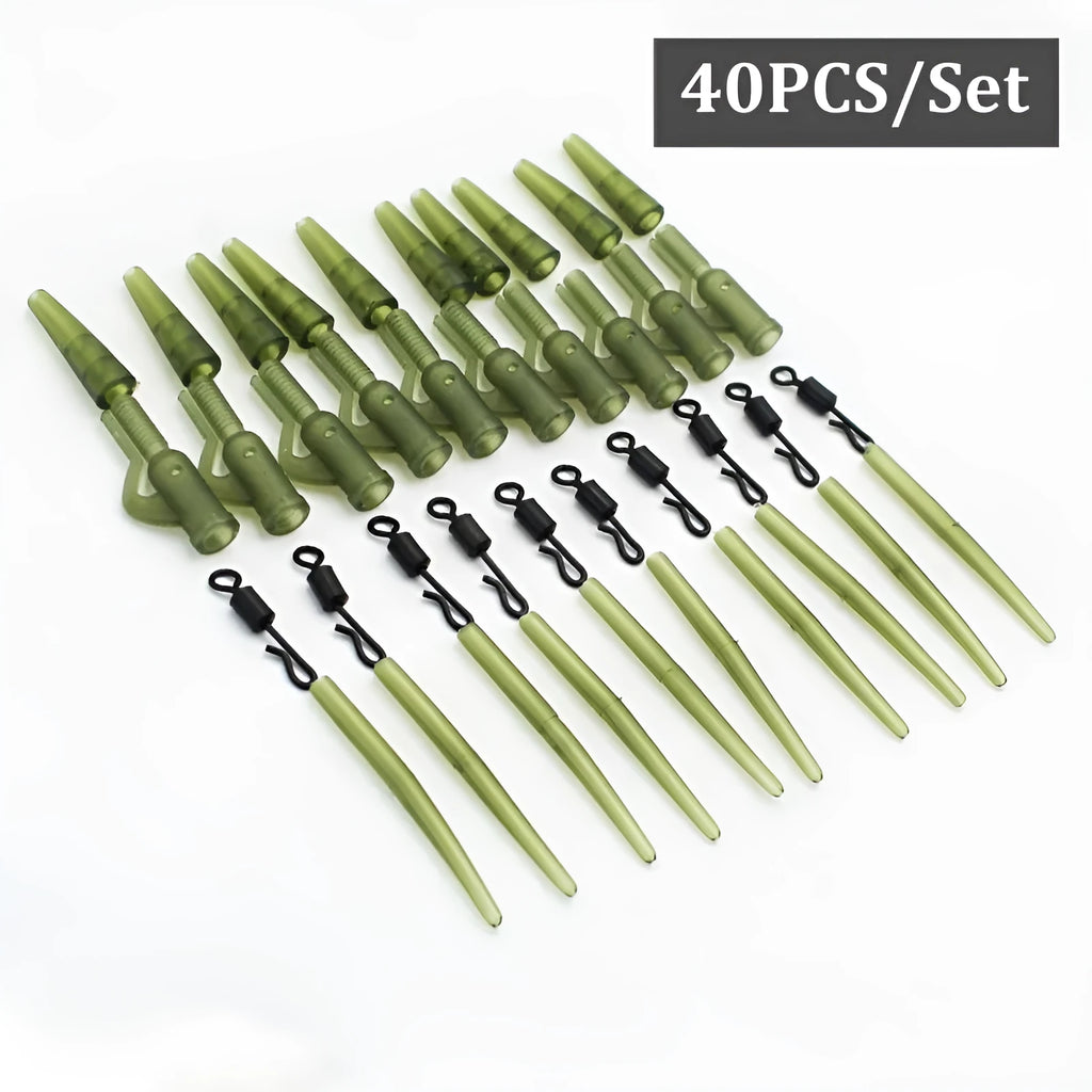 Carp fishing gear accessories 40-piece set in grass green colour made from ABS alloy copper