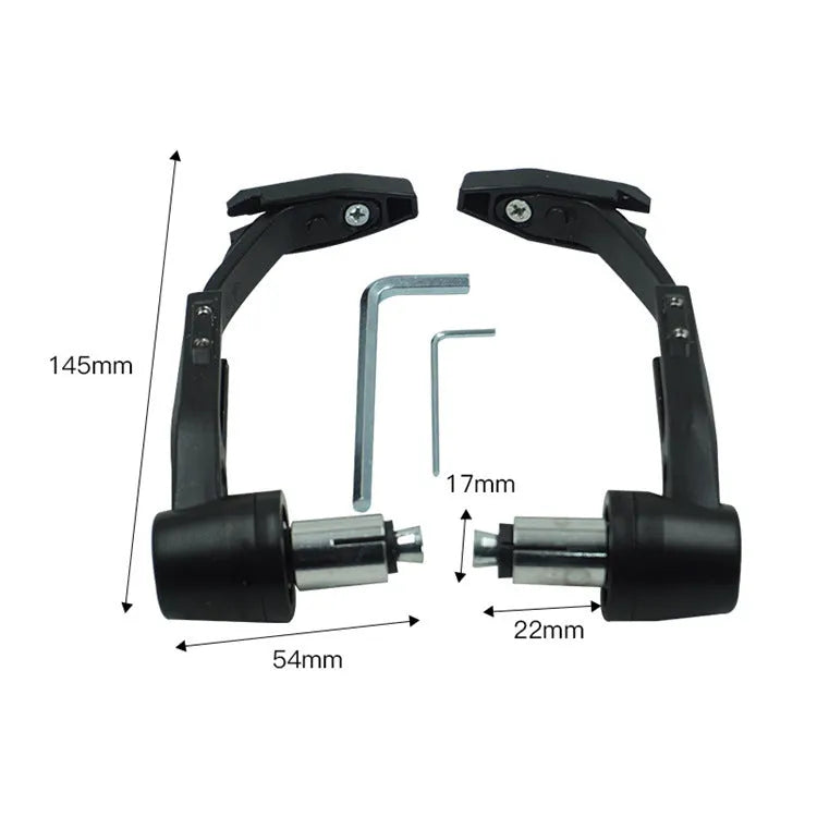 Motorcycle CNC handle guard ball guards in aluminium alloy and plastic, available in black, blue, and red