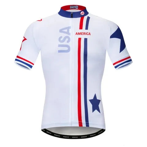 Men's long sleeve cycling jersey in photo colour, COOLMAX quick-dry fabric, side view