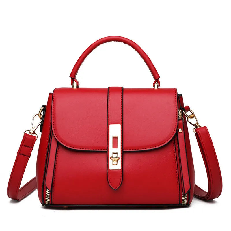 Women's soft PU leather shoulder messenger bag in square vertical design measuring 21x11x16cm