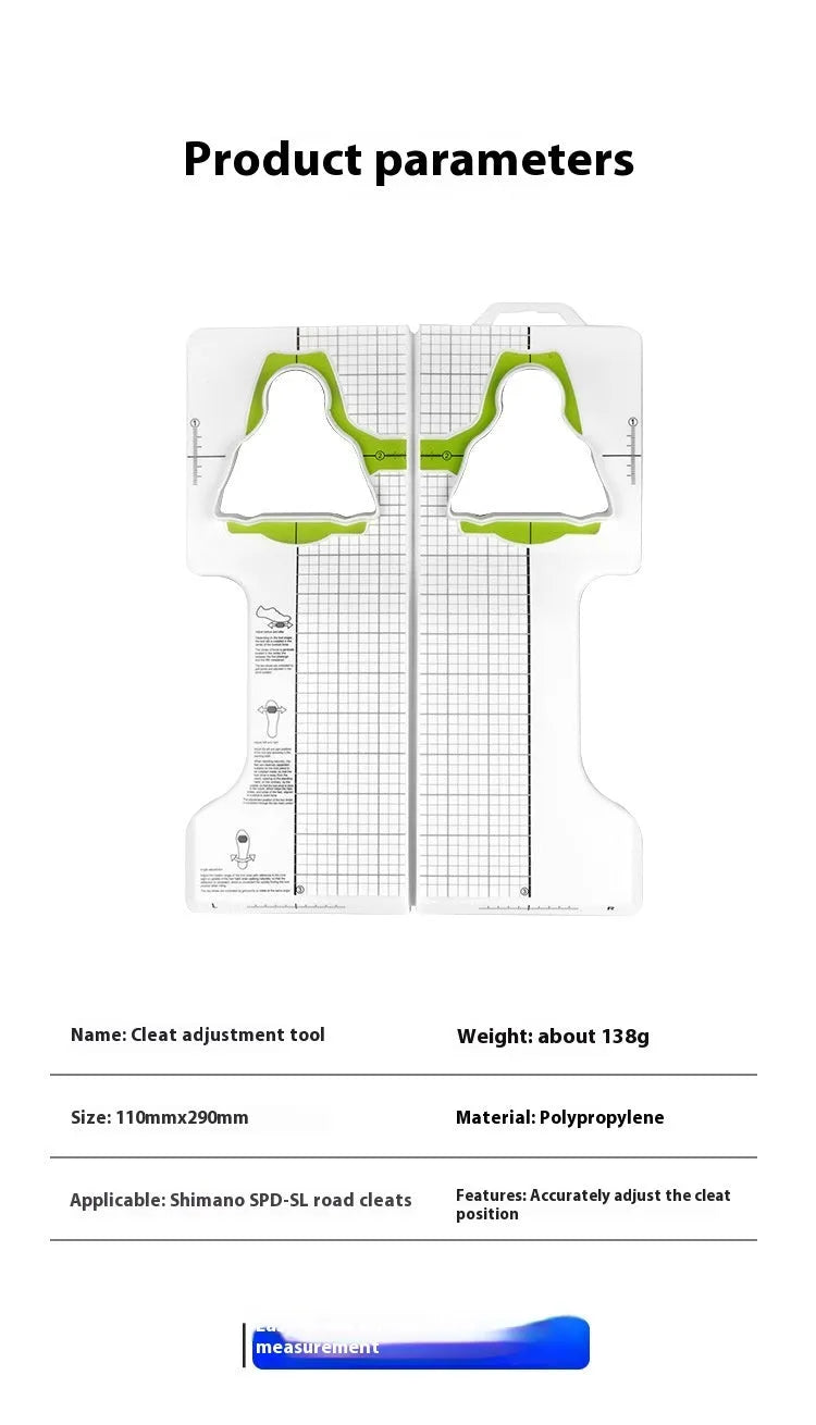 Shimano SPD-SL cleat adjustment tool with colour-coded sections for SPD and KEO models