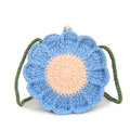 Hand-woven crochet shoulder bag with floral design, cotton lining, and internal phone pocket