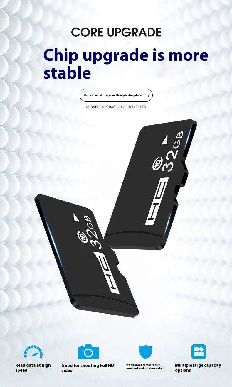 MicroSD memory card with SD adapter for recorder and monitoring device storage expansion