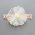 Set of fabric baby hair accessories including plaid headbands and hair bands in beige, gray, and pink