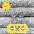 Oval denier open mouth copper ring with 6x8mm stone and five-pointed star in Korean style.