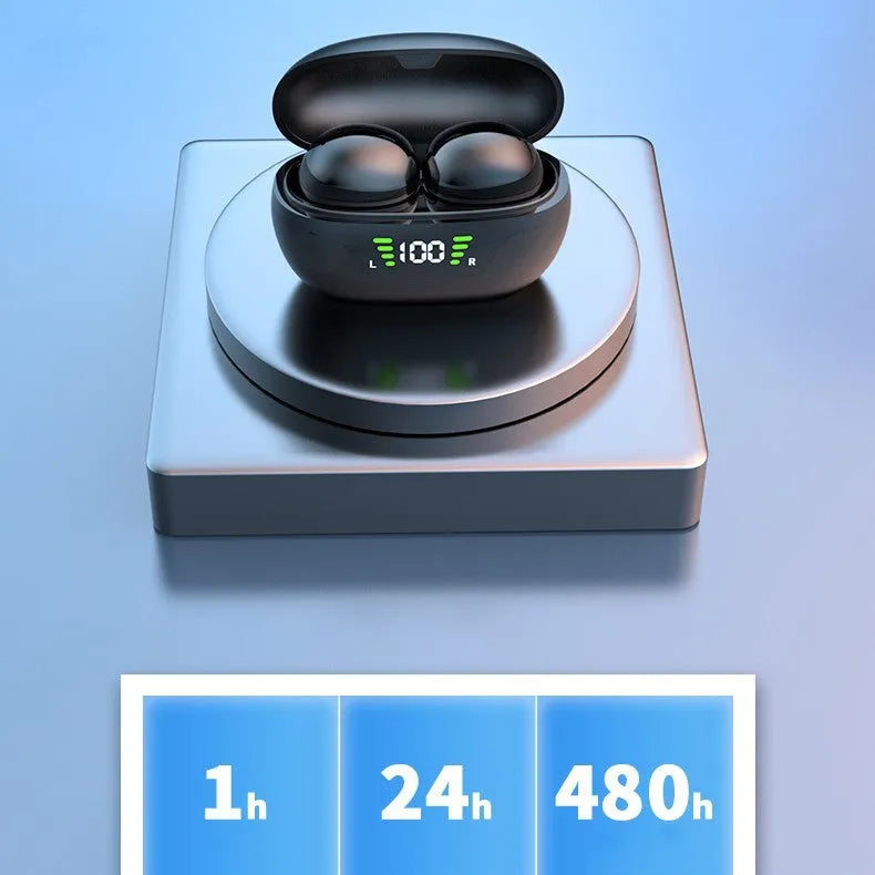 Black Super Mini wireless Bluetooth in-ear headset with digital display screen