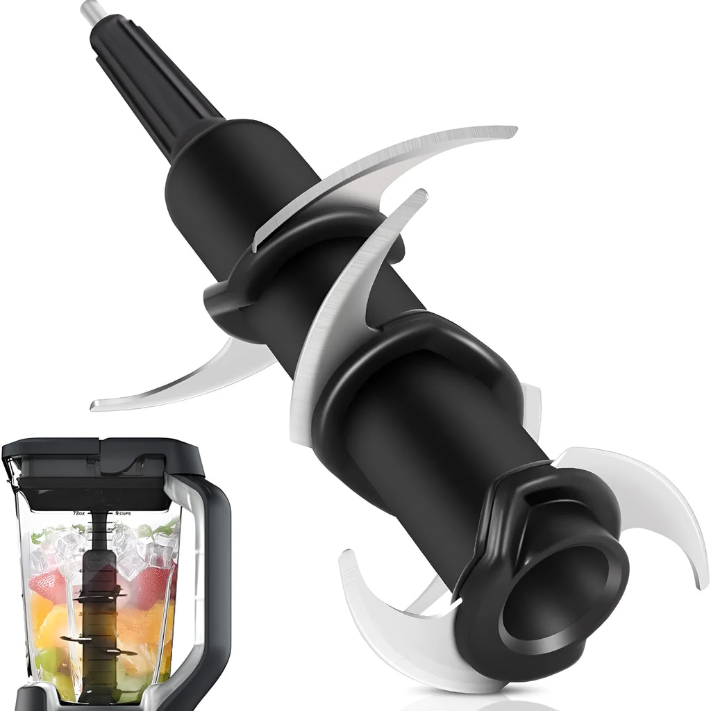 Stainless steel six-stack juicer replacement blade set with knife seat accessory measuring 10 by 21cm
