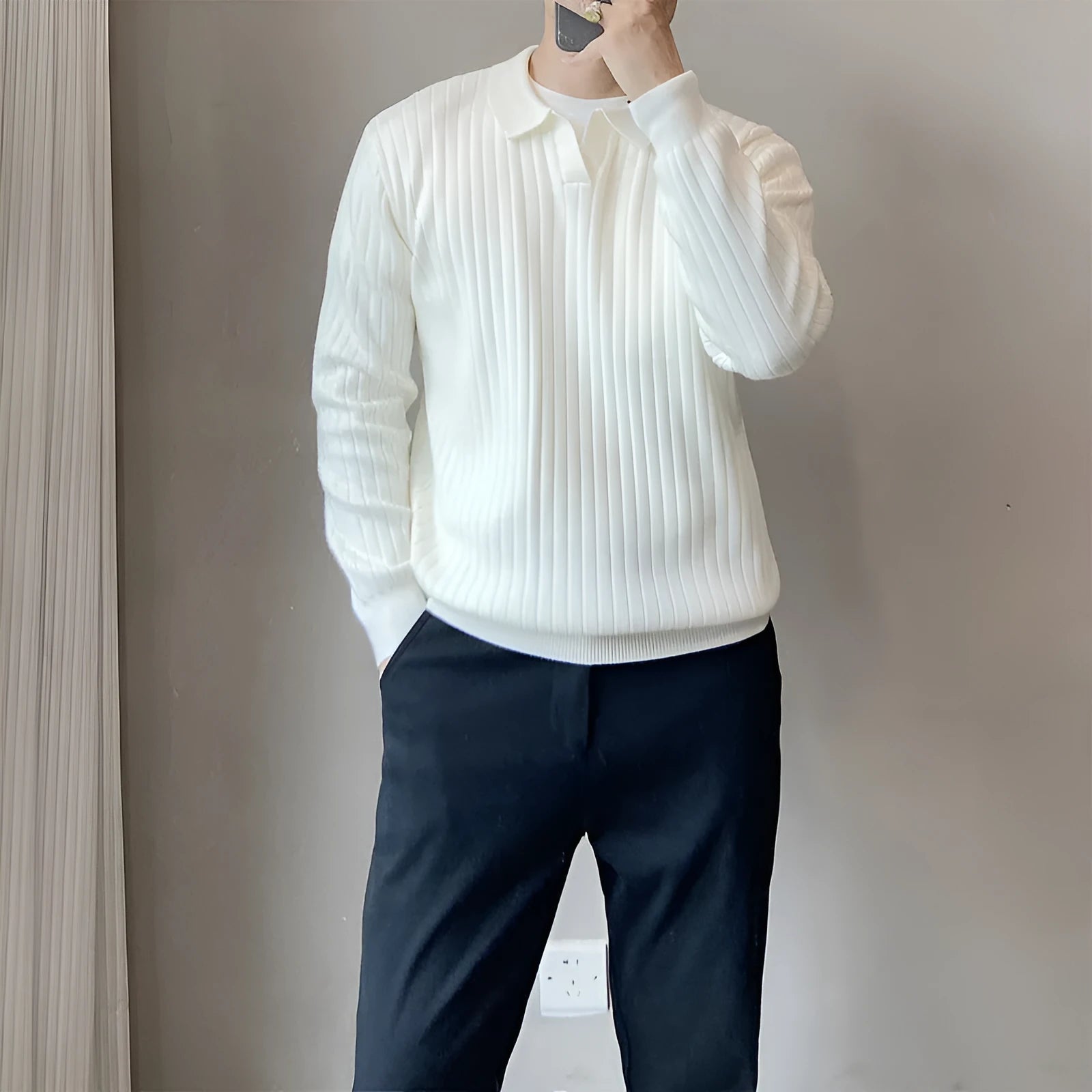 Boys' loose long sleeve knitted pullover sweater in modal fabric, shown in multiple colours.