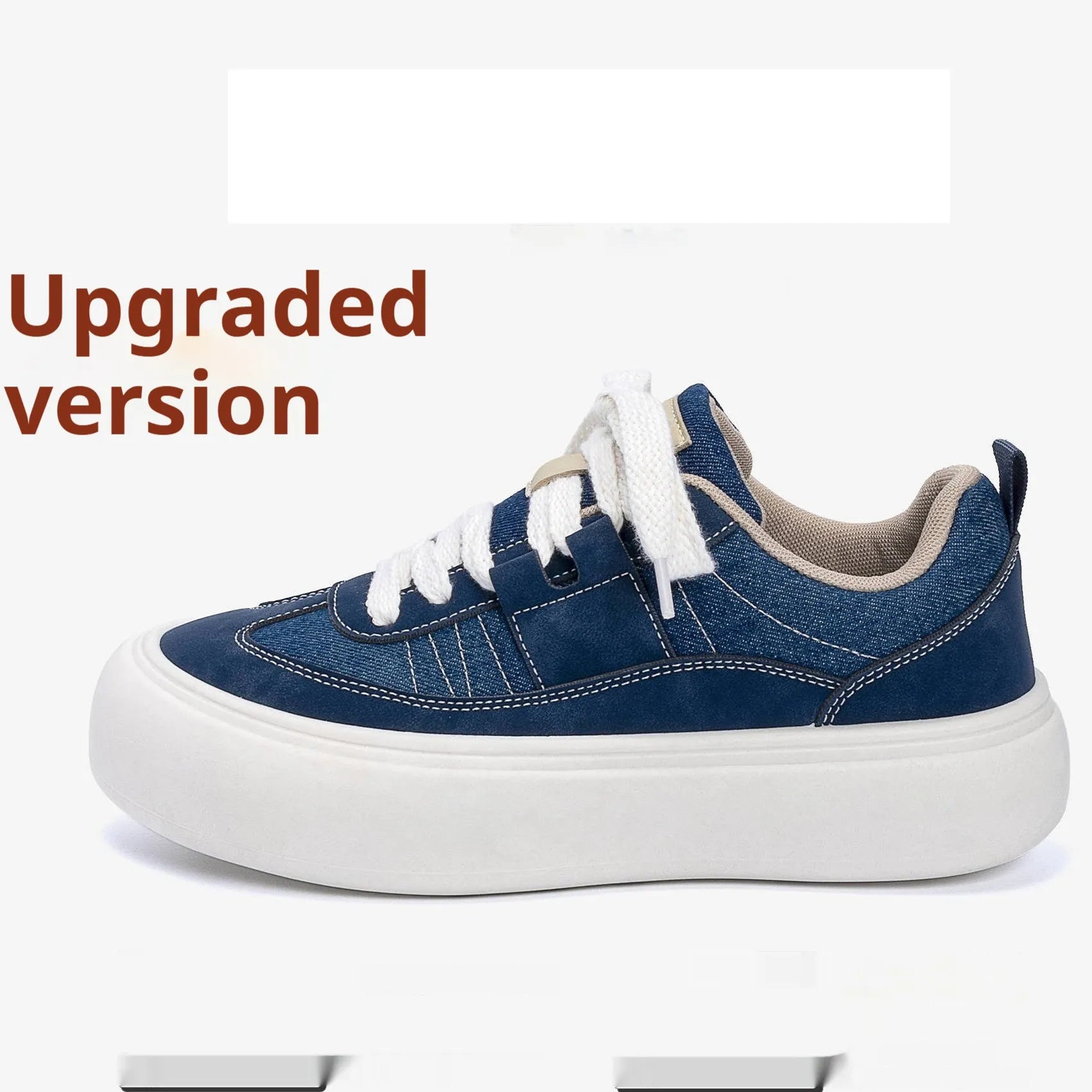 Men's black canvas platform sneakers with lace-up front and 3-5cm raised sole