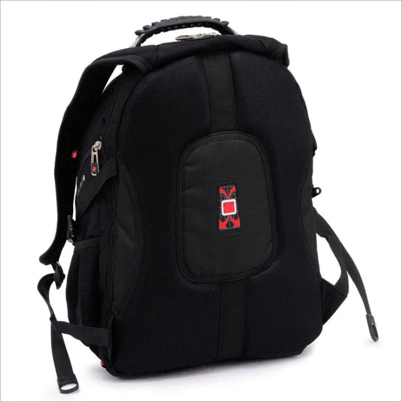 Black business computer backpack with multiple compartments for a 15 inch laptop and organisers
