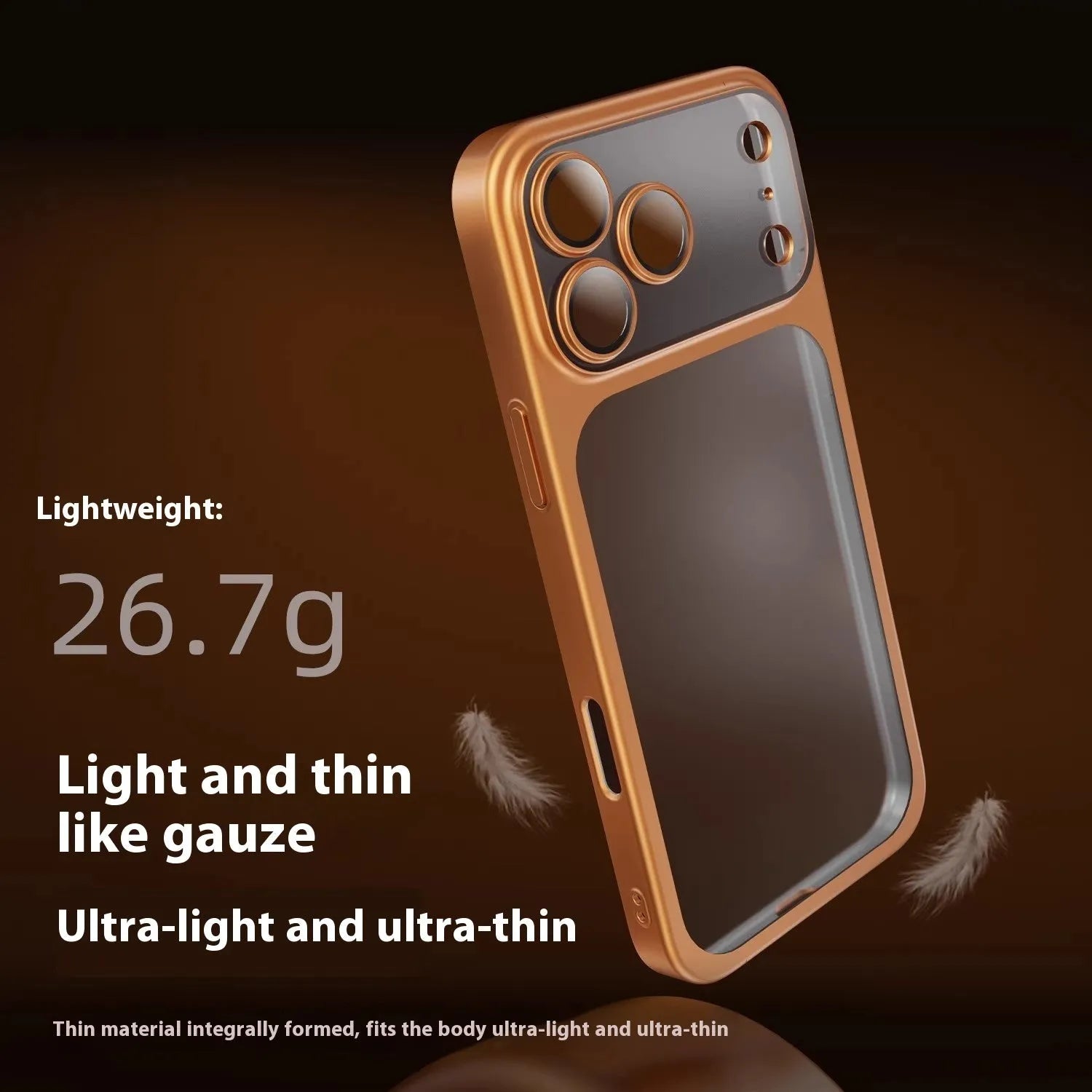 Frosted electroplated iPhone 17 phone case in titanium grey colour showing matte metallic finish and all-inclusive design.