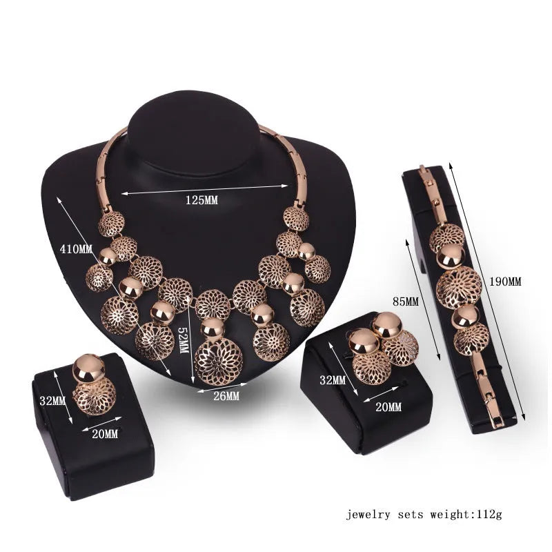 Korean fashion bride jewelry set of four pieces with alloy and electroplated finish