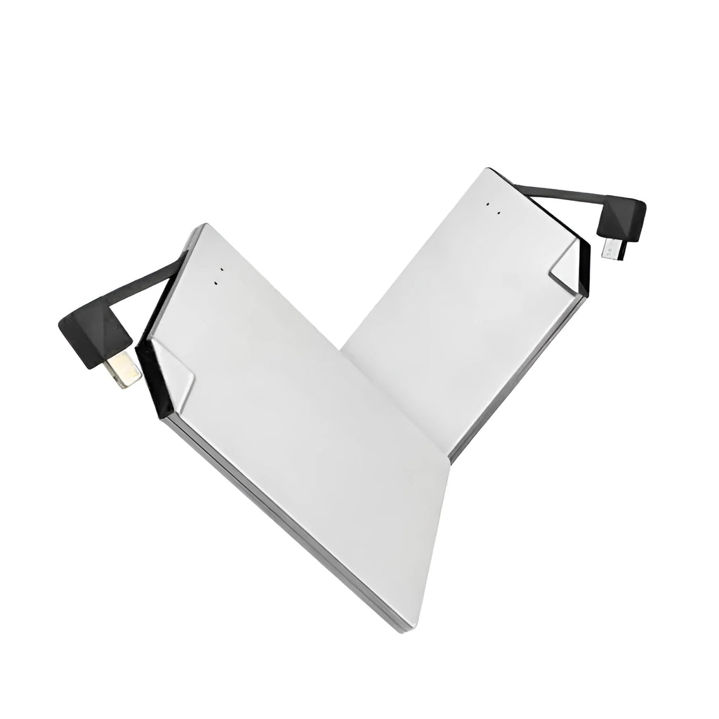Slim silver graphene power bank with 4000mAh capacity for Apple and Android phones