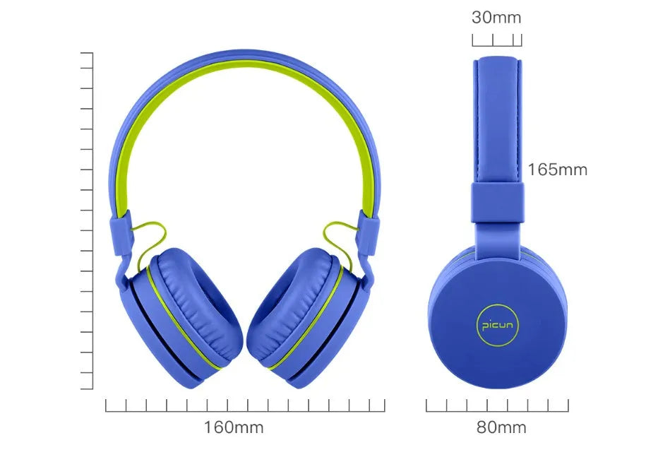BENGOO C30 wired over-ear headphones with microphone in mint green colour.