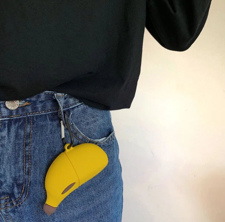 Yellow banana design silicone protective case for Apple AirPods Pro