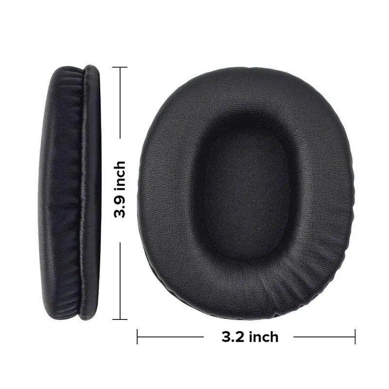 Black PU leather headphone covers designed for Sony 1R models, shown as a set of two pieces.