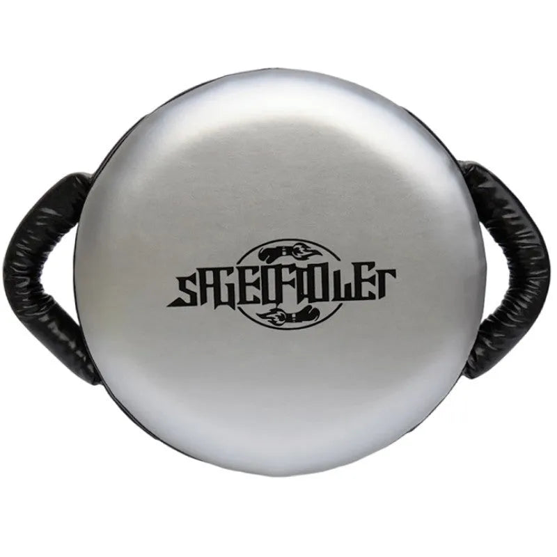 Boxing training shield target handheld PU punching pad in fluorescent green for speed and reflex drills