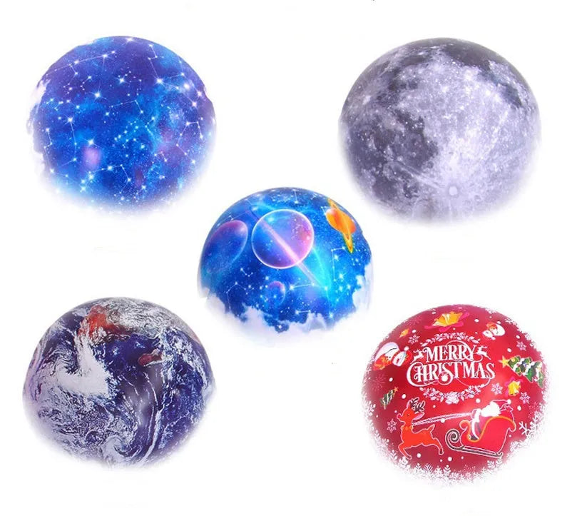 Galaxy projector lamp with diamond-shaped shell showing earth pattern on a table